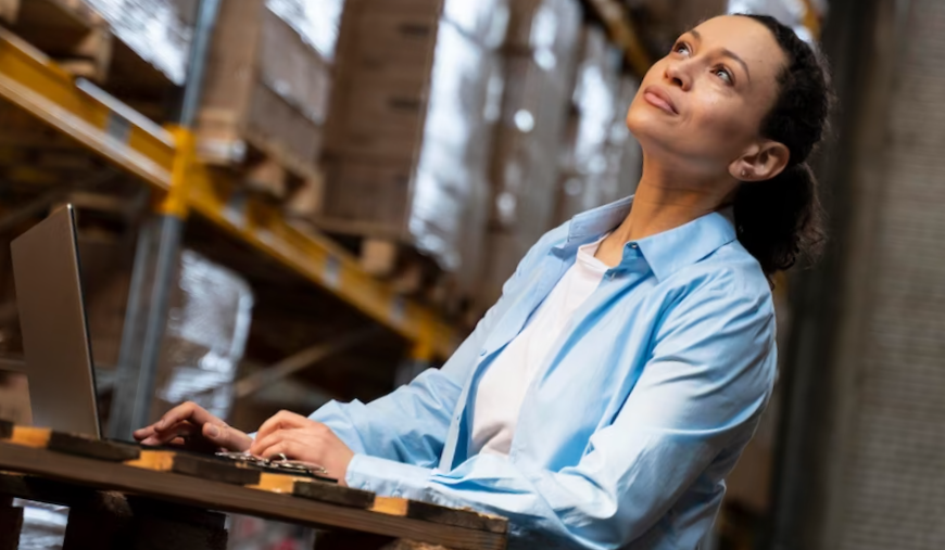 Woman working in warehouse