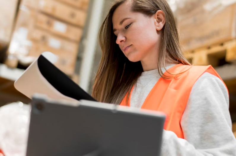 Low angle woman working
