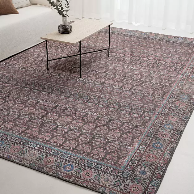 Blooming Bouquet 8'3" x 11'6" Maroon Red Area Rug - Persian-inspired design