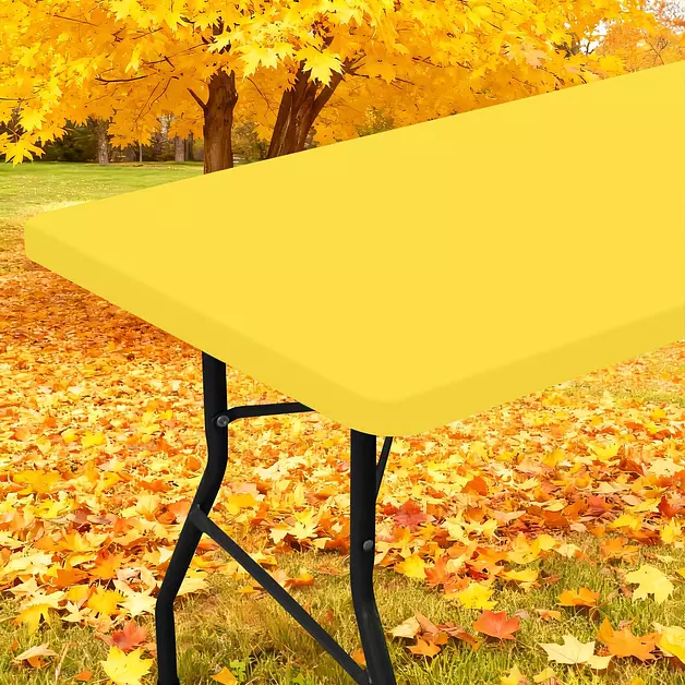 Smiry Elastic Fitted Polyester Tablecloths for 8 Foot Rectangle Tables
