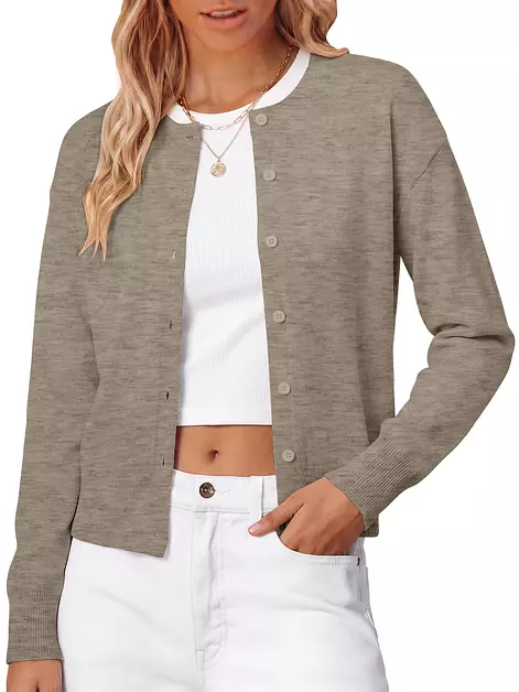Bellcoco Womens Cropped Cardigan Sweaters Wool Blend Fall Clothes 2026 S