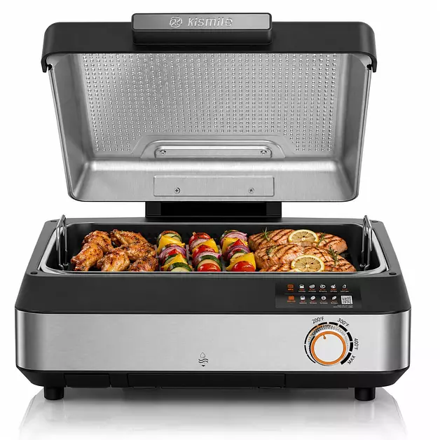 Kismile Smokeless Indoor Grill & Electric Griddle, 2-in-1 Countertop Grill
