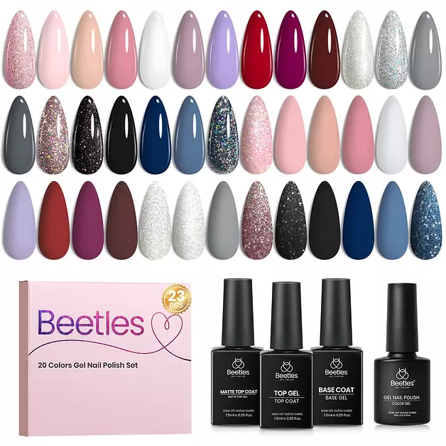 Beetles Gel Nail Polish Set, 20 Colors Winter Gel Nail Polish Set