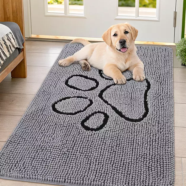 Smiry Dog Door Mat for Muddy Paws, Absorbent Non Slip Dirt Trapper, 47x32