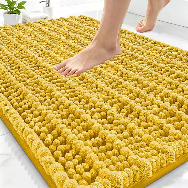 Smiry Bathroom Rugs 30X20, Extra Soft Rubber Backing Chenille Bath Mats