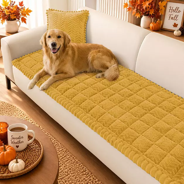 Smiry Couch Cover for Dogs, Non Slip Fuzzy Pet Sofa Arm Covers Washable