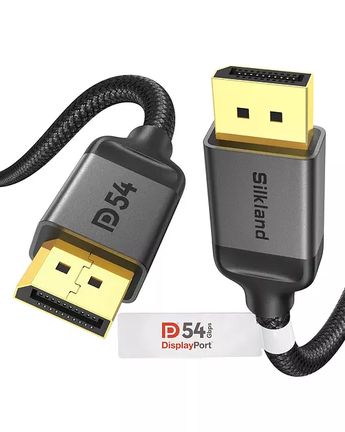 Silkland 54Gbps 16K DisplayPort Cable 2.1, [VESA Certified] DP Cord 3.3FT