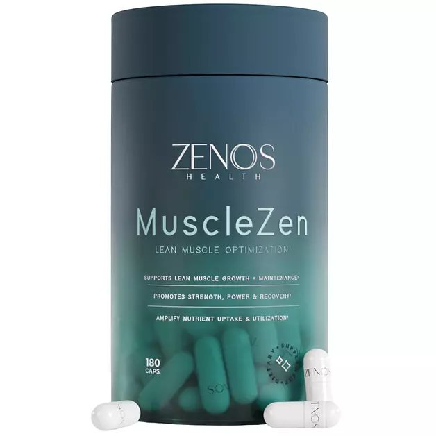 Zenos Health MuscleZen Muscle Builder for Men – ATP Supplements for Strength – Muscle Supplements for Super Recovery – Clear Muscle Support for Lean Muscle Growth - Made in USA, 180 Caps