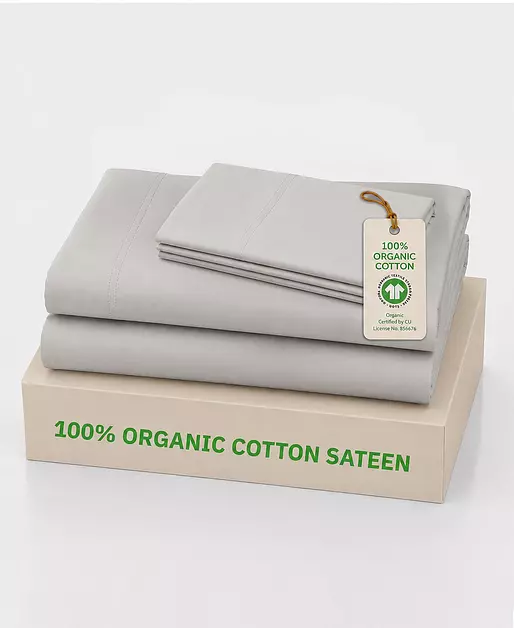 California Design Den Soft 100% Organic Cotton Twin Size Bed Sheets Set