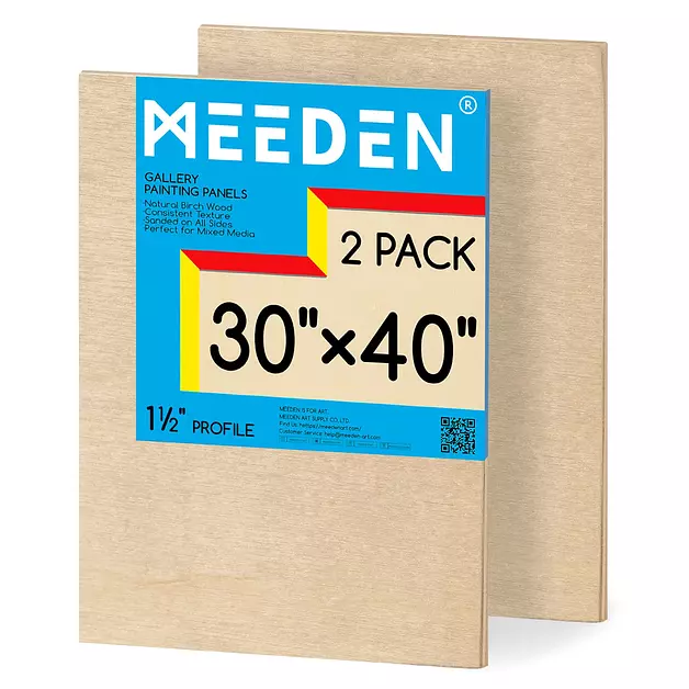 MEEDEN Unfinished Wood Canvas Board:30x40 Canvas Panel Pack of 2