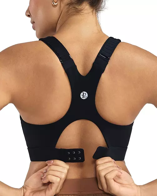 RUNNING GIRL Sports Bras for Women High Support, Adjustable Straps High Impact Racerback Bra with Hook Closure Molded Cup(WX3174Nude,L)