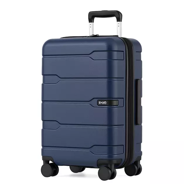 Coolife Carry On Luggage Hardside Suitcase with Spinner Wheels, 20in