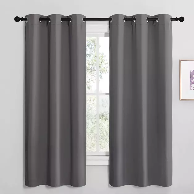 NICETOWN Grey Blackout Curtains for Bedroom 42" wide x 68" Long 2 Panels