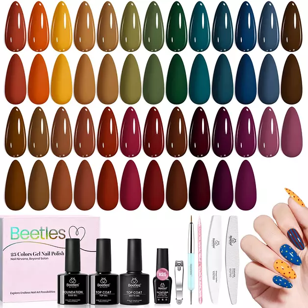 Beetles Fall Gel Polish Set, Fall Passage Collection, 25 Autumn Colors