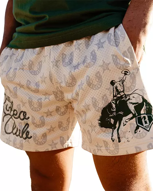 BL101 Adult Rodeo Club Baseball Mesh Shorts for Men - Green, L