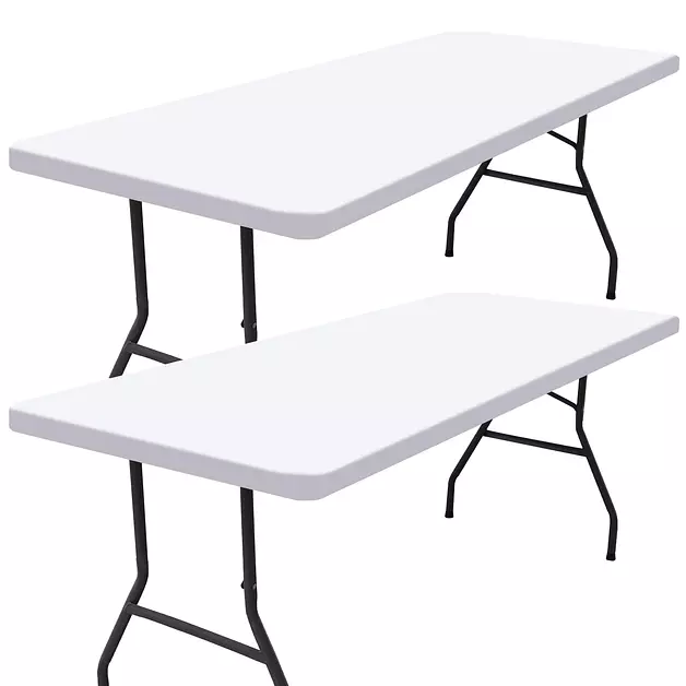 Smiry 2 Pack Rectangle Picnic Table Cloth, Waterproof Elastic Fitted Tablecloths, Washable Polyester Rectangular Patio Table Cover for Camping, Indoor and Outdoor (White, 30"x60")