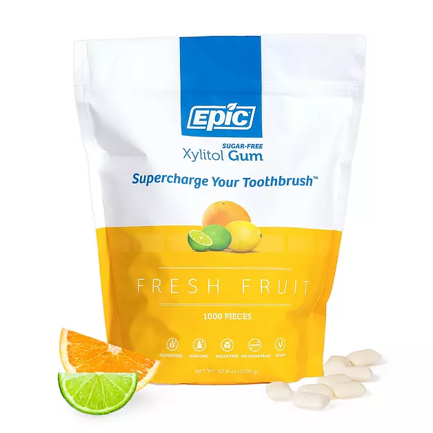 Epic Xylitol Fresh Fruit Gum, 1000 Pieces