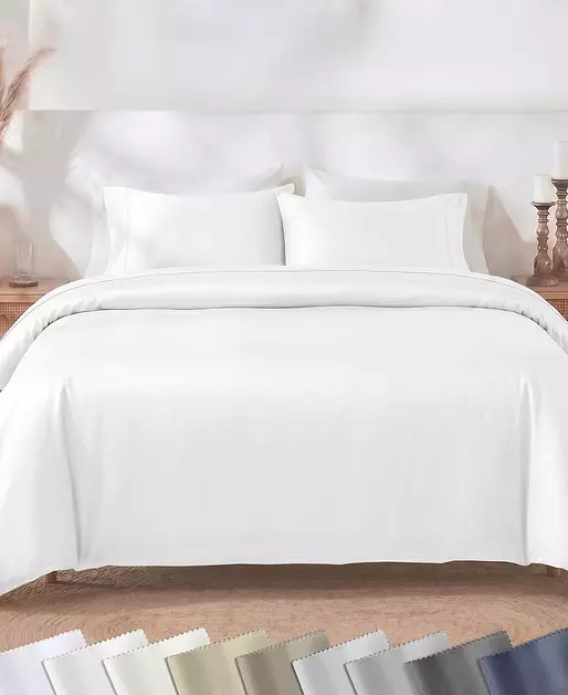 California Design Den Luxury Duvet Cover Set King, Antique White