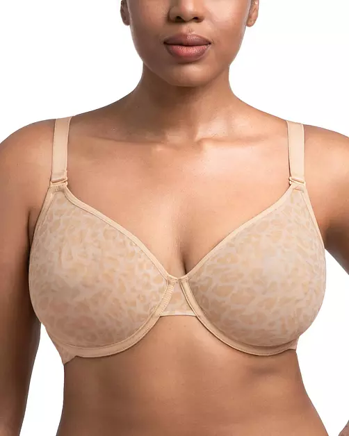HSIA Minimizer Bras for Women Full Coverage Underwire Unlined Leopard Mesh