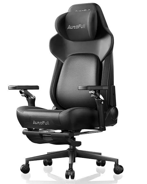AutoFull M6 Ultra 2.0 Gaming Chair with Massage | 720° Mechanical Armrests, Dynamic Lumbar Support, Adjustable Headrest | Ventilated & Heated (Black)