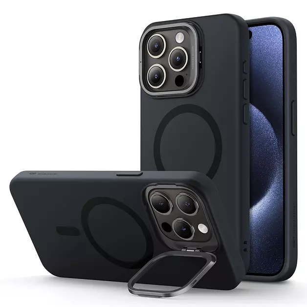 ESR for iPhone 15 Pro Max Case Flex Stand for MagSafe, Silicone, Black