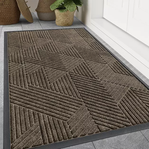 Smiry Front Door Mat Outside Entrance, Low Profile Rubber Doormat, 59x20
