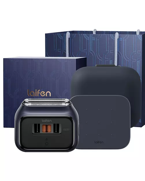 Laifen P3 Pro 3-Blade Men Travel Electric Shaver Set with Travel Pod, Blue