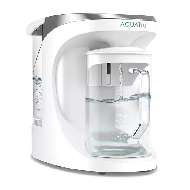 AquaTru Glass Carafe | Countertop Reverse Osmosis Water Filter Countertop RO System Water Purifier | 4 Stage Reverse Osmosis Filtration | Removes 84 Contaminants Like PFOA + PFOS, Lead, Microplastics