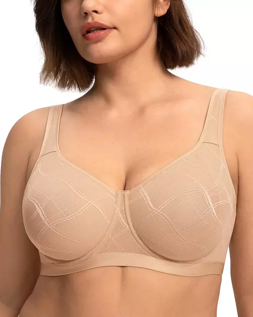 HSIA Minimizer Bras for Women Full Coverage Unlined Plus Size Jacquard Bra