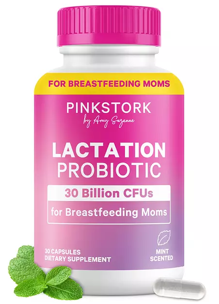 Pink Stork Lactation Probiotic for Breastfeeding Women, 30 Capsules