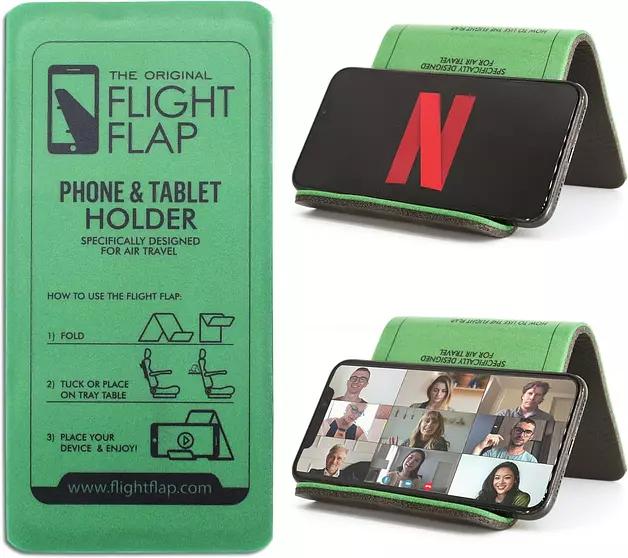 Flight Flap - Foldable Airplane Phone Holder, Travel Phone Stand, Green