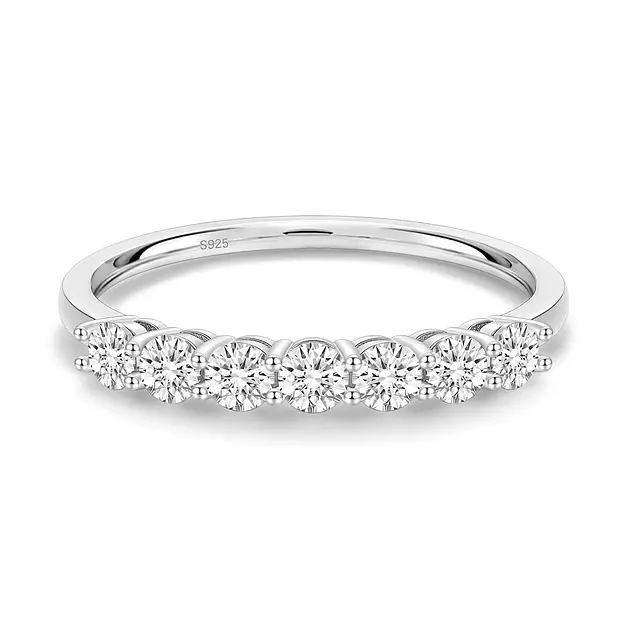 EAMTI Moissanite Rings for Women Sterling Silver Wedding Bands Size 9