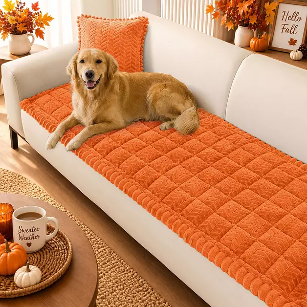 Smiry Couch Cover for Dogs, Non Slip Fuzzy Pet Sofa Covers Washable