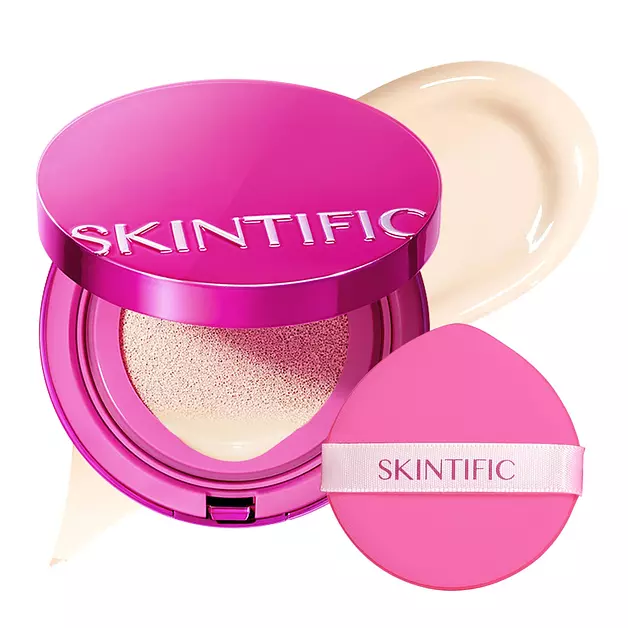 SKINTIFIC Pink Cushion Foundation Natural Glow 01C Rose Ivory
