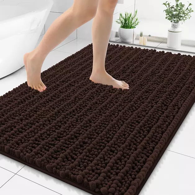 Smiry Bathroom Rugs 71X47, Extra Soft Rubber Backing Chenille Bath Mats