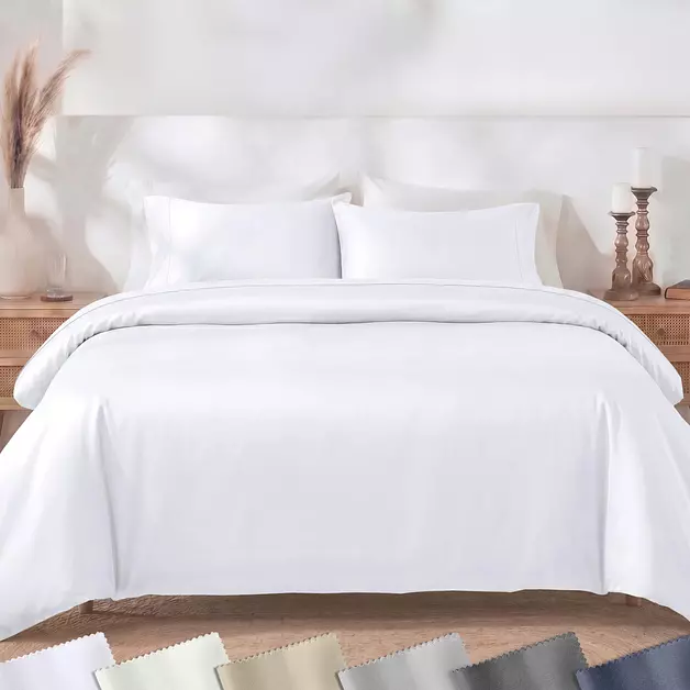 California Design Den Luxury King Duvet Cover Set, White