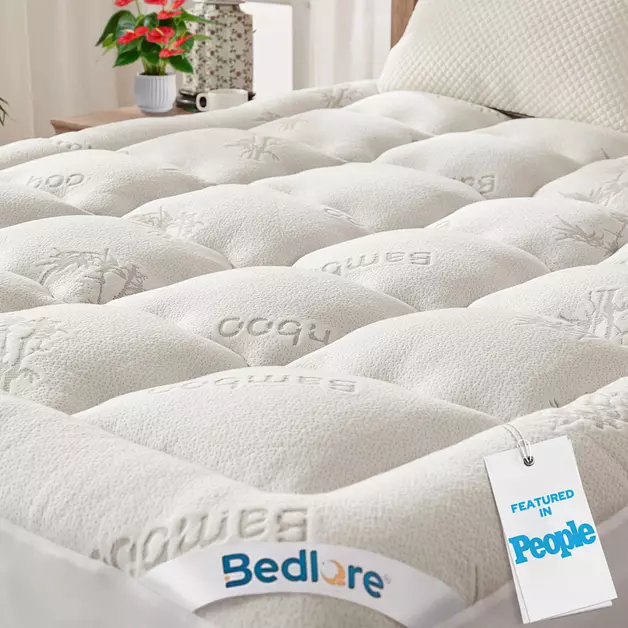 BEDLORE King Mattress Topper, Thick Soft Pillow Top Bed Topper